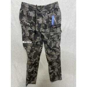 Marc Ecko Mens Camo Cargo Pants Grey Black Stretch Joggers Streetwear NWT